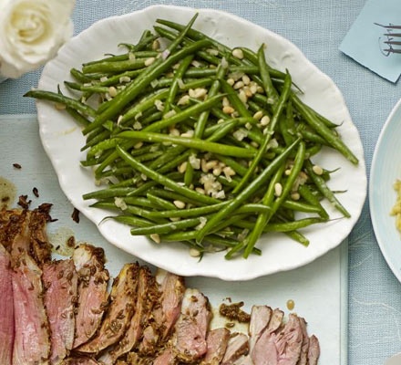 Green beans with pine nuts & shallot butter